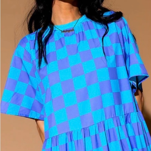 DRESSED IN LALA Never Too Much Oversized Maxi Dress Blue + Lilac Large Punk - Picture 7 of 16